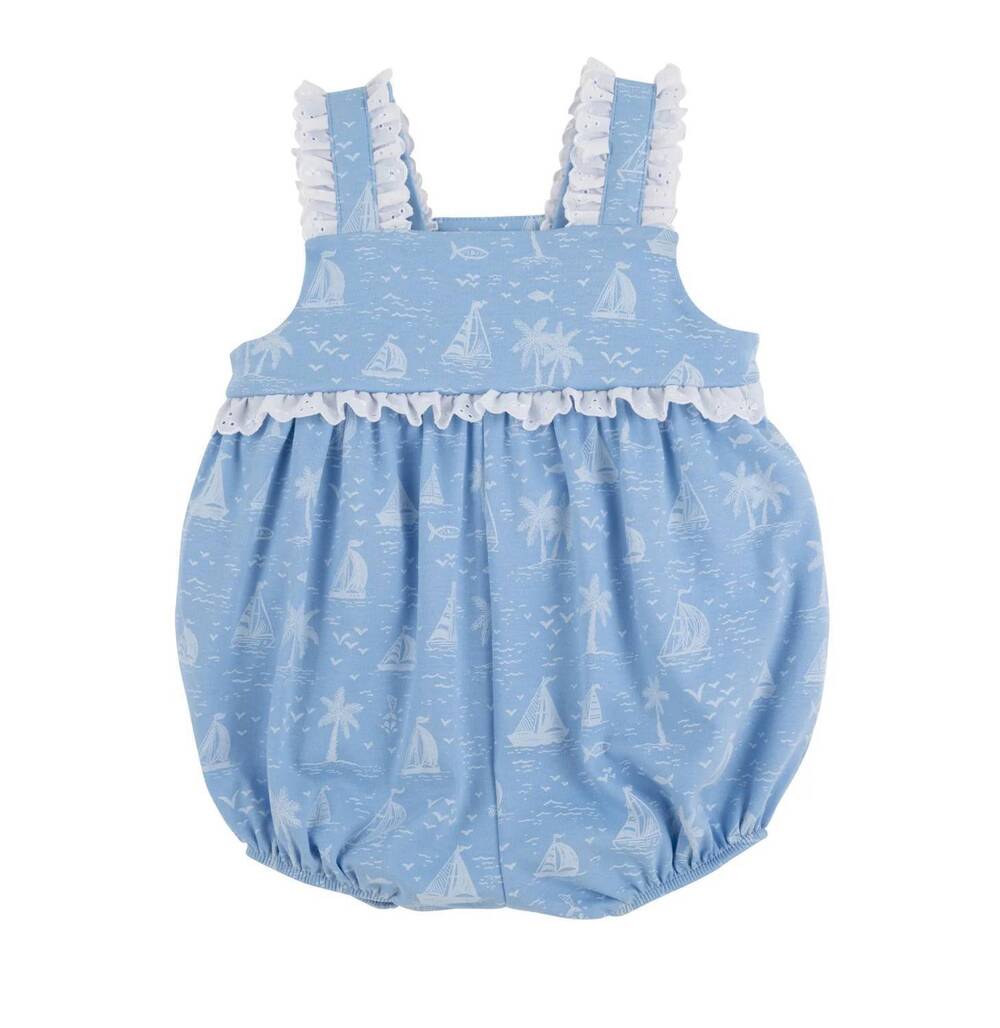 NEW BEAUFORT BONNET girl's babs bubble romper in bay side boats